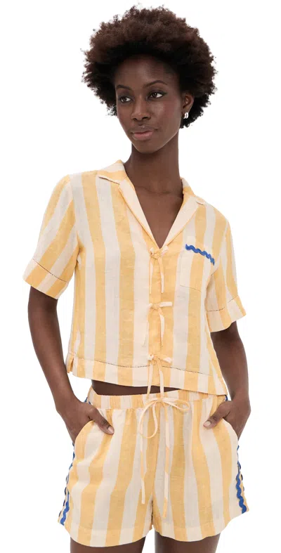 Birds Of Paradis Inez Faro Stripe Shirt Faro Stripes In Neutral