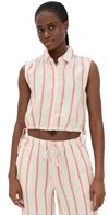 Birds Of Paradis Ivy Shirt Pomme Stripe In White
