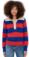 Birds Of Paradis Juneau Sweater Red/blue Stripe In Multi