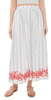 Birds Of Paradis Lisette Skirt Cerulean Stripe In Cerulean Stripe
