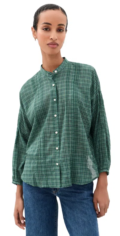 Birds Of Paradis Murin Tartan Jordyn Blouse Muir Tartan In Green