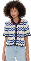 Birds Of Paradis Paloma Cardigan Blue Stripe In Blue Stripe