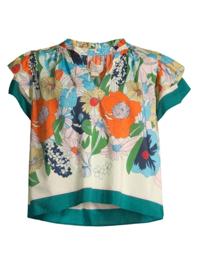 Birds Of Paradis Women's Clover Floral Cotton & Silk Blouse In Selva Floral