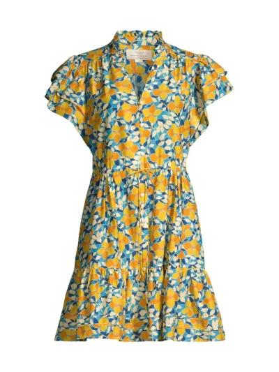 Birds Of Paradis Women's Iris Floral Cotton & Silk Minidress In Sunfade Garland