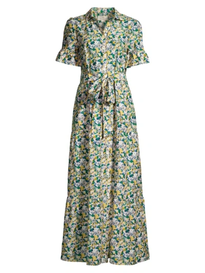 Birds Of Paradis Women's Martine Floral Cotton & Silk Maxi Dress In Calma Bloom