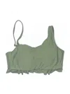 Birdsong Swimsuit Top Green Solid Pattern Swimwear In Green