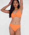 Birdsong Wrap Bikini Top In Apricot Crush
