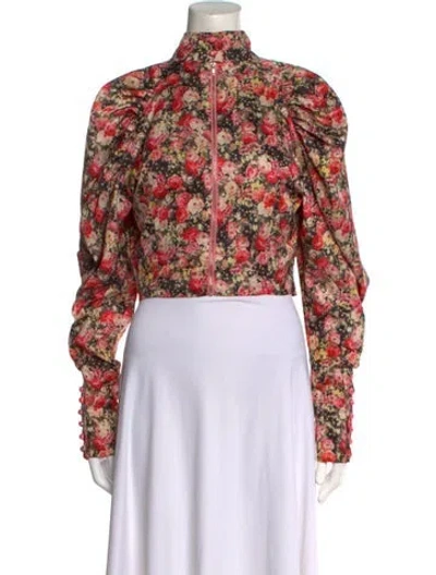 Pre-owned Birger Christensen Floral Print Jacket In Pink