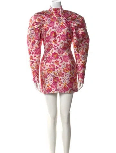 Pre-owned Birger Christensen Floral Print Mini Dress In Pink