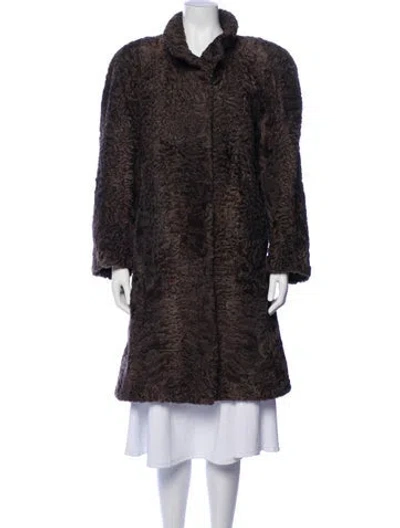 Pre-owned Birger Christensen Fur Coat In Brown