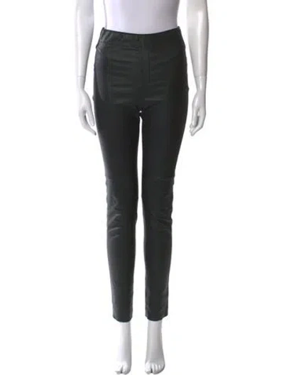Pre-owned Birger Christensen Leather Skinny Leg Pants In Black