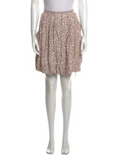 Pre-owned Birger Christensen Sequin Embellishments Mini Skirt In Neutral