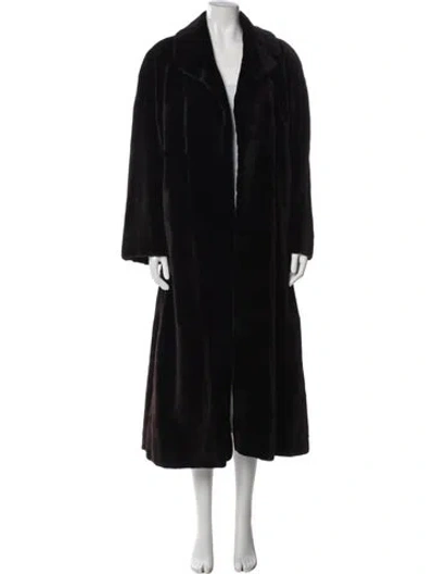Pre-owned Birger Christensen Sheared Mink Fur Fur Coat In Black