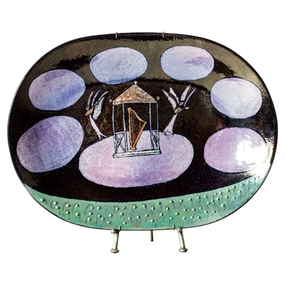 Pre-owned Birger Kaipiainen Stoneware Platter By  For Arabia, Finland, 1960/70s In Black