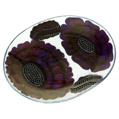 Pre-owned Birger Kaipiainen Unique Stoneware Platter By  For Arabia, Finland, 1960/70s In Black