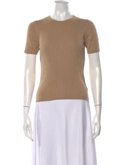 Pre-owned Birgitte Herskind Crew Neck Short Sleeve Top In Neutrals