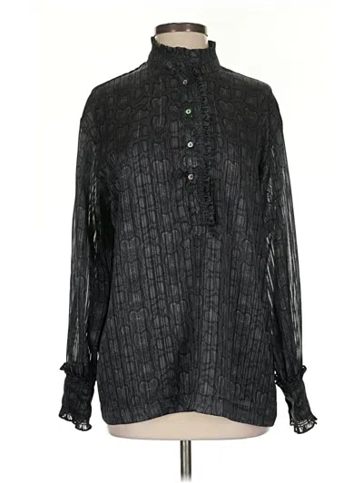 Pre-owned Birgitte Herskind Long Sleeve Blouse In Black