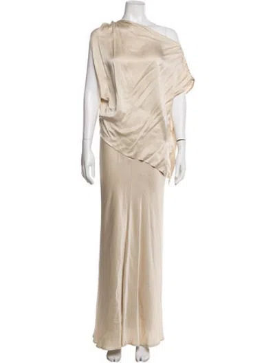 Pre-owned Birgitte Herskind Silk Pleated Accents Skirt Set In Neutrals