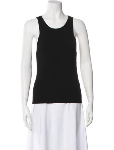 Pre-owned Birgitte Herskind Silk Scoop Neck Top In Black