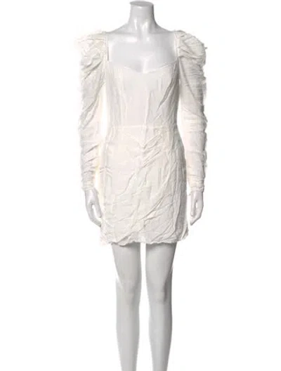 Pre-owned Birgitte Herskind Square Neckline Mini Dress In White
