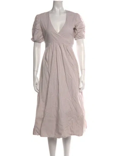 Pre-owned Birgitte Herskind Striped Midi Length Dress In Multicolor