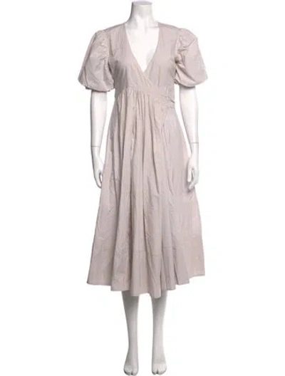 Pre-owned Birgitte Herskind Striped Midi Length Dress In Pink