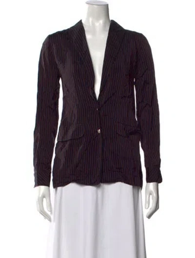 Pre-owned Birgitte Herskind Striped V-neck Top In Blue