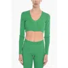 Birgitte Herskind Vanessa Hong Solid Color Miss Cropped Cardigan With Zip Clos