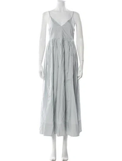 Pre-owned Birgitte Herskind V-neck Long Dress In Blue