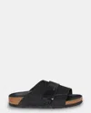 Birkenstock Kyoto Suede And Nubuck Leather Slides