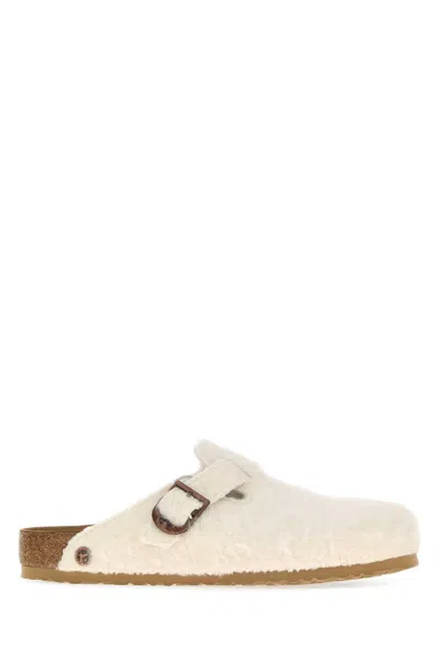 Birkenstock 1774 1774 Boston Wool Clog Slippers In White