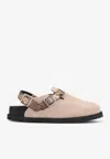 Birkenstock 1774 Tokio Cadazor Clogs Natural Snake Brown In Beige