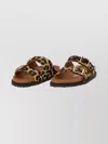 Birkenstock 1774 Animal Print Flat Sole Open Toe Sandals In Multi