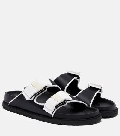 Birkenstock 1774 Arizona Bow-detail Satin Sandals In Black