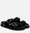 Birkenstock 1774 Arizona Calf Hair Slides In Black