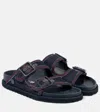Birkenstock 1774 5mm Arizona Stonewashed Denim Sandals In Blue