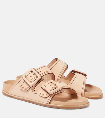 Birkenstock 1774 Arizona Leather Sandals In Beige