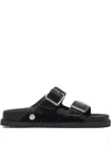 Birkenstock 1774 Arizona Leather Sandals In Black