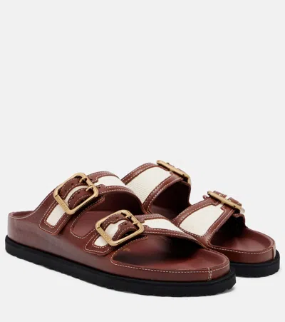 Birkenstock 1774 Arizona Canvas Sandals For Women With Natural Cork Footbed In Brown