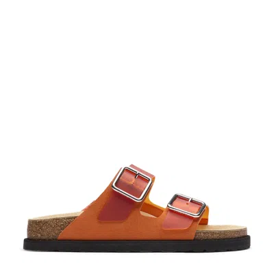 Birkenstock 1774 Arizona Milky Pvc Sandals In Vibrant Orange