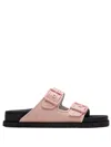 Birkenstock Arizona Raffia Slide In Pink & Purple
