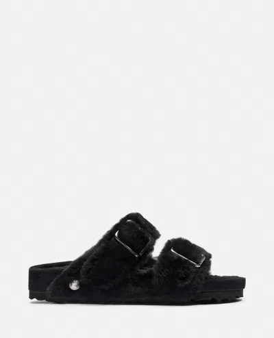 Birkenstock 1774 Arizona Shearling Big Buckle  In Black
