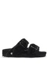 Birkenstock Sheep Skin Sandals In Black