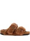 Birkenstock 1774 Arizona Shearling Sandals In Brown