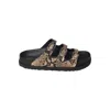 Birkenstock 1774 Beige Python Leather Florida Sandals In Multi