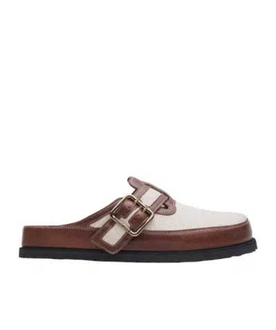 Birkenstock Boston Canvas And Leather Slippers In Animal Print