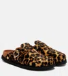 Birkenstock 1774 Animal Print Flat Sole Mules With Buckle In Multi