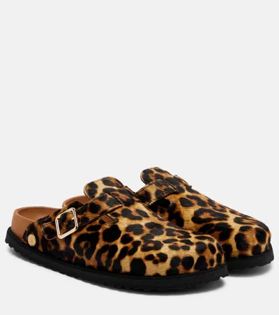 Birkenstock 1774 Boston Leopard-print Calf Hair Clogs In Multi