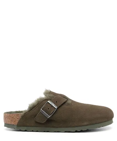 Birkenstock 1774 Boston Mules In Green