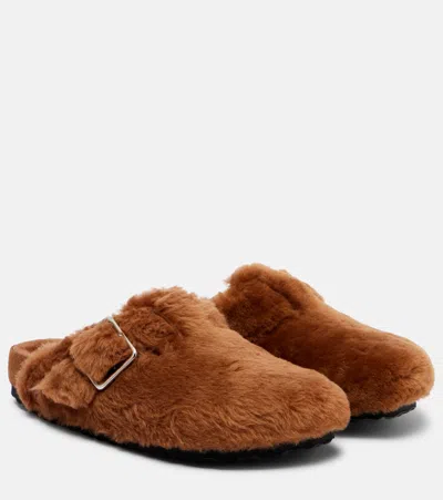 Birkenstock 1774 Boston Shearling Clogs In Brown